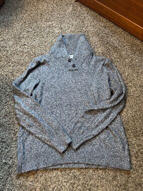 Goodfellow & Co Gray Shawl Collar Crewneck Sweater